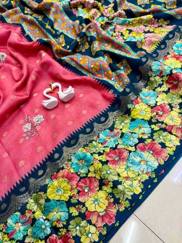 Work Mysore Silk Printed Saree