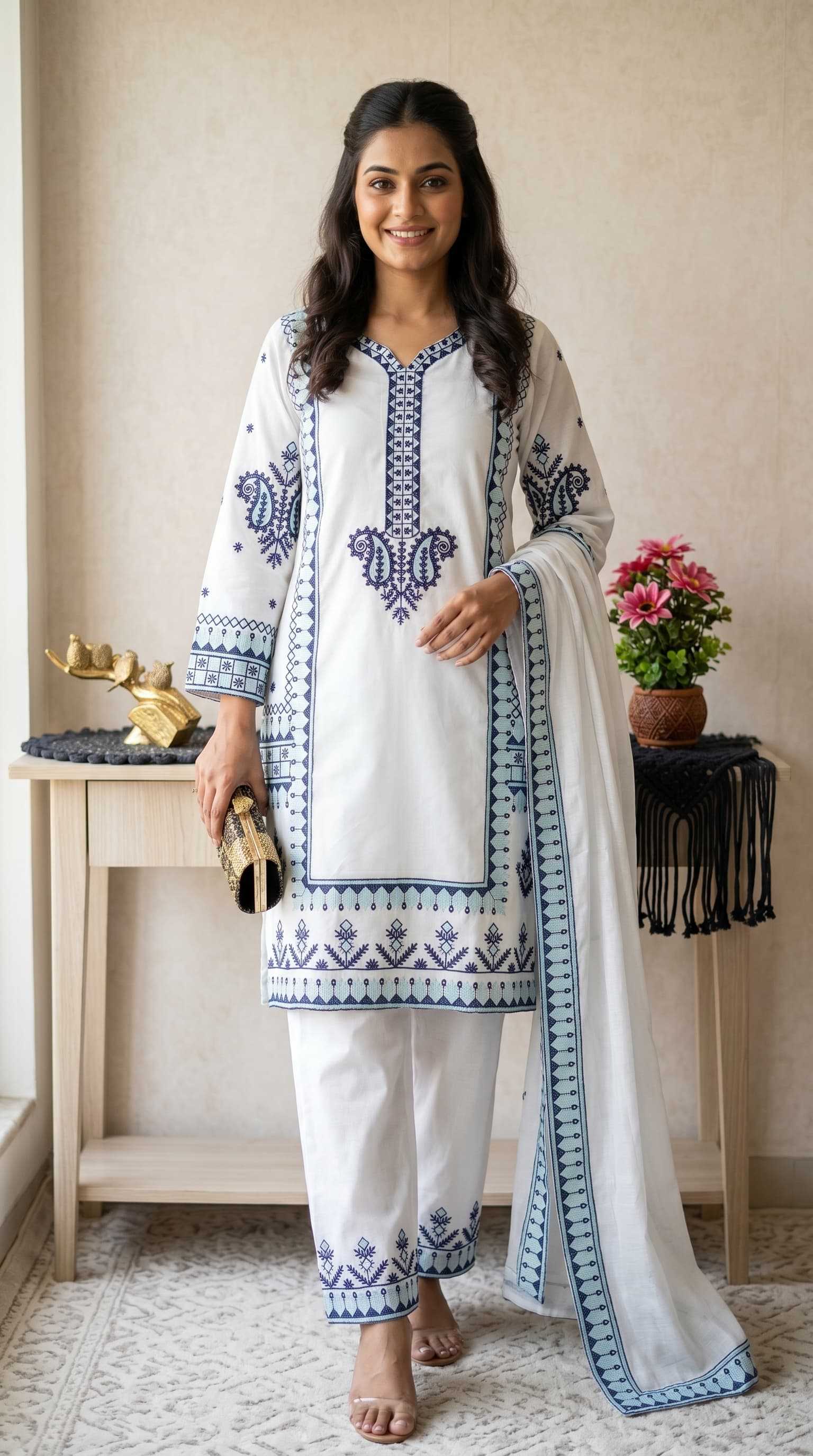 Rayon Embroidery Suit