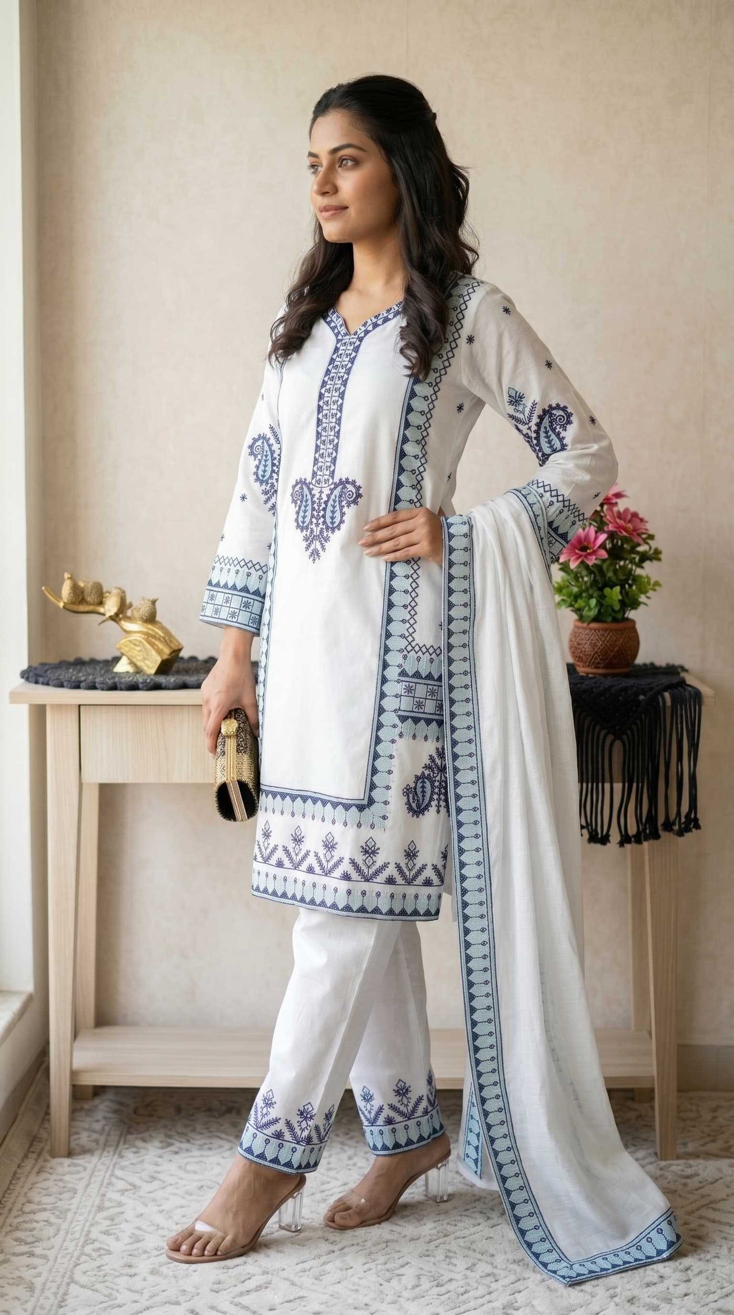 Rayon Embroidery Suit