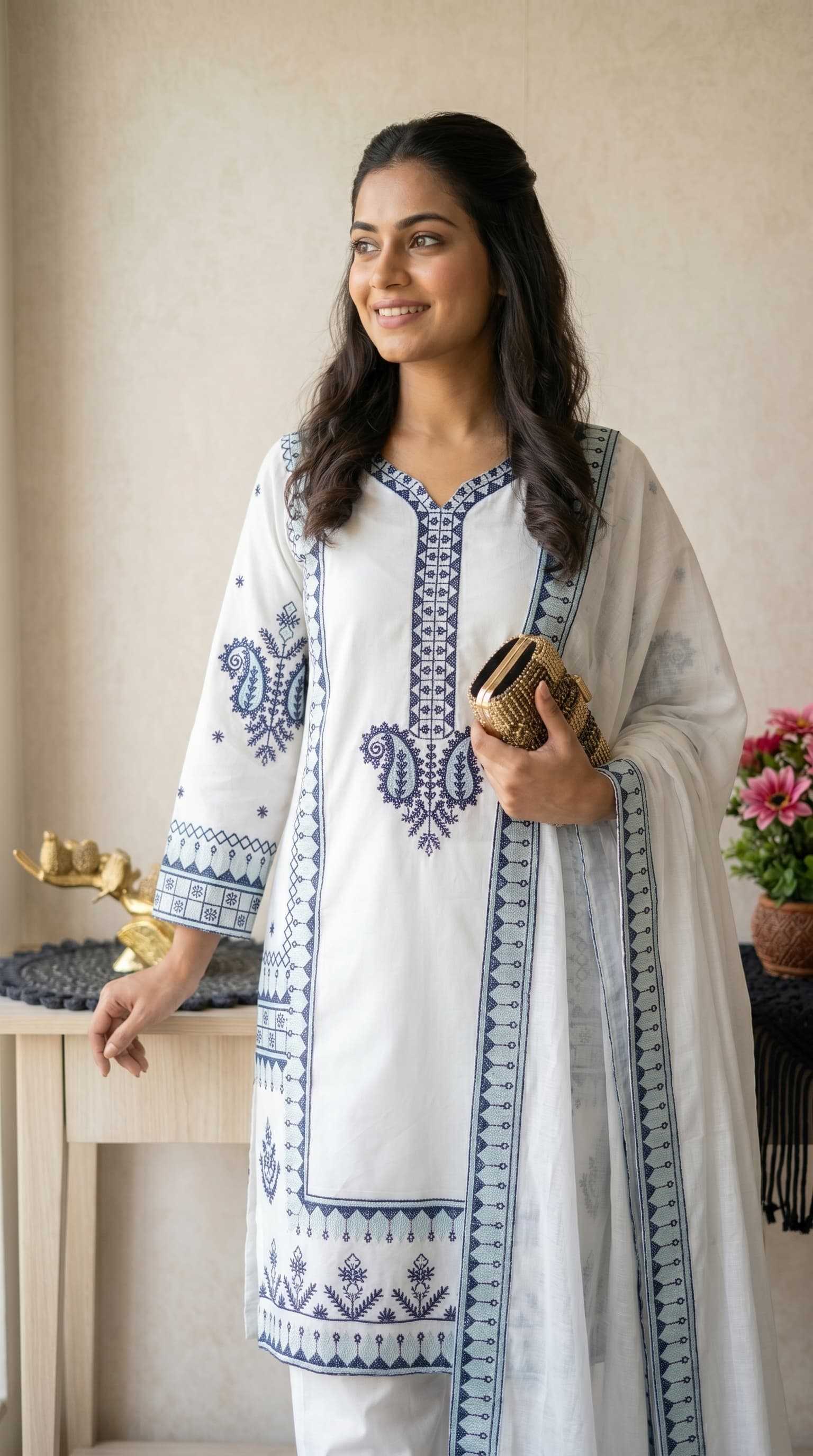 Rayon Embroidery Suit