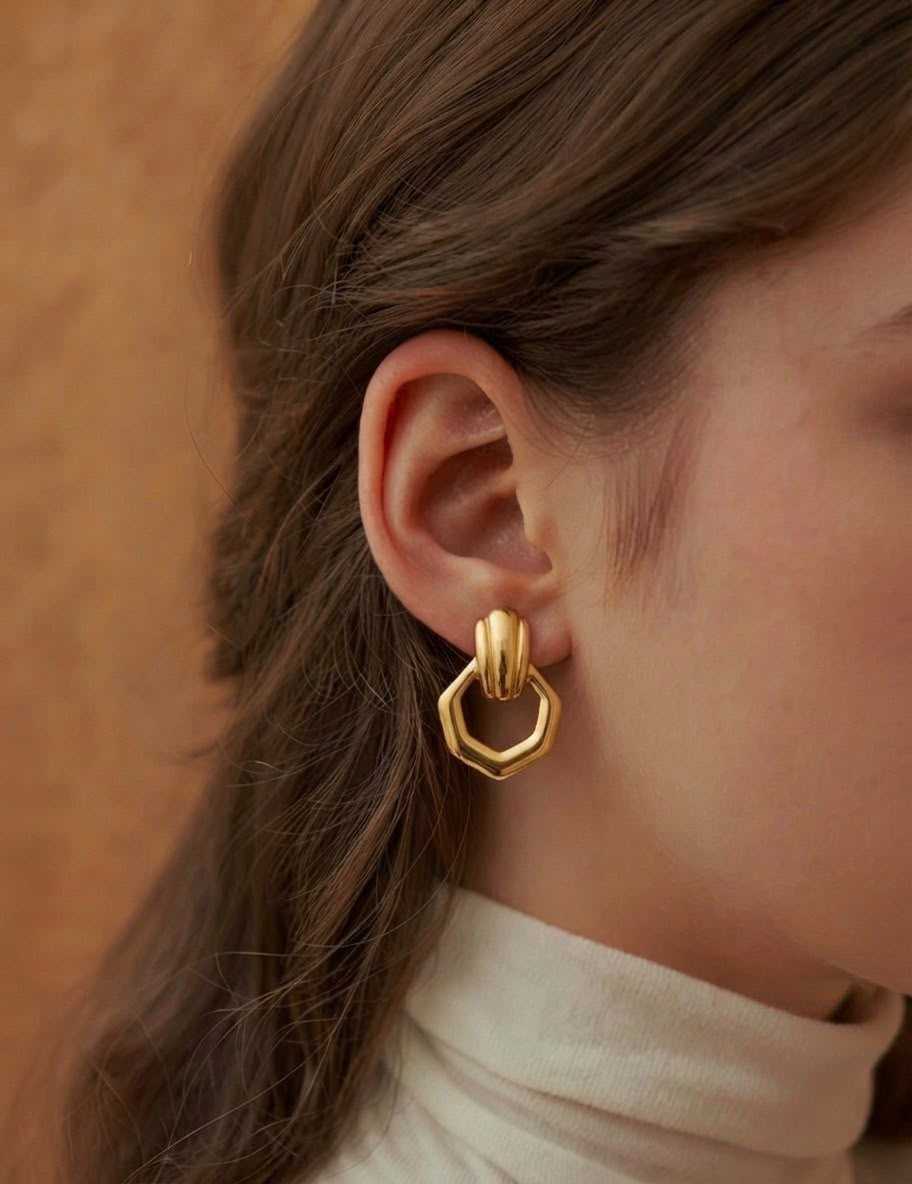 Brass Stud Earrings