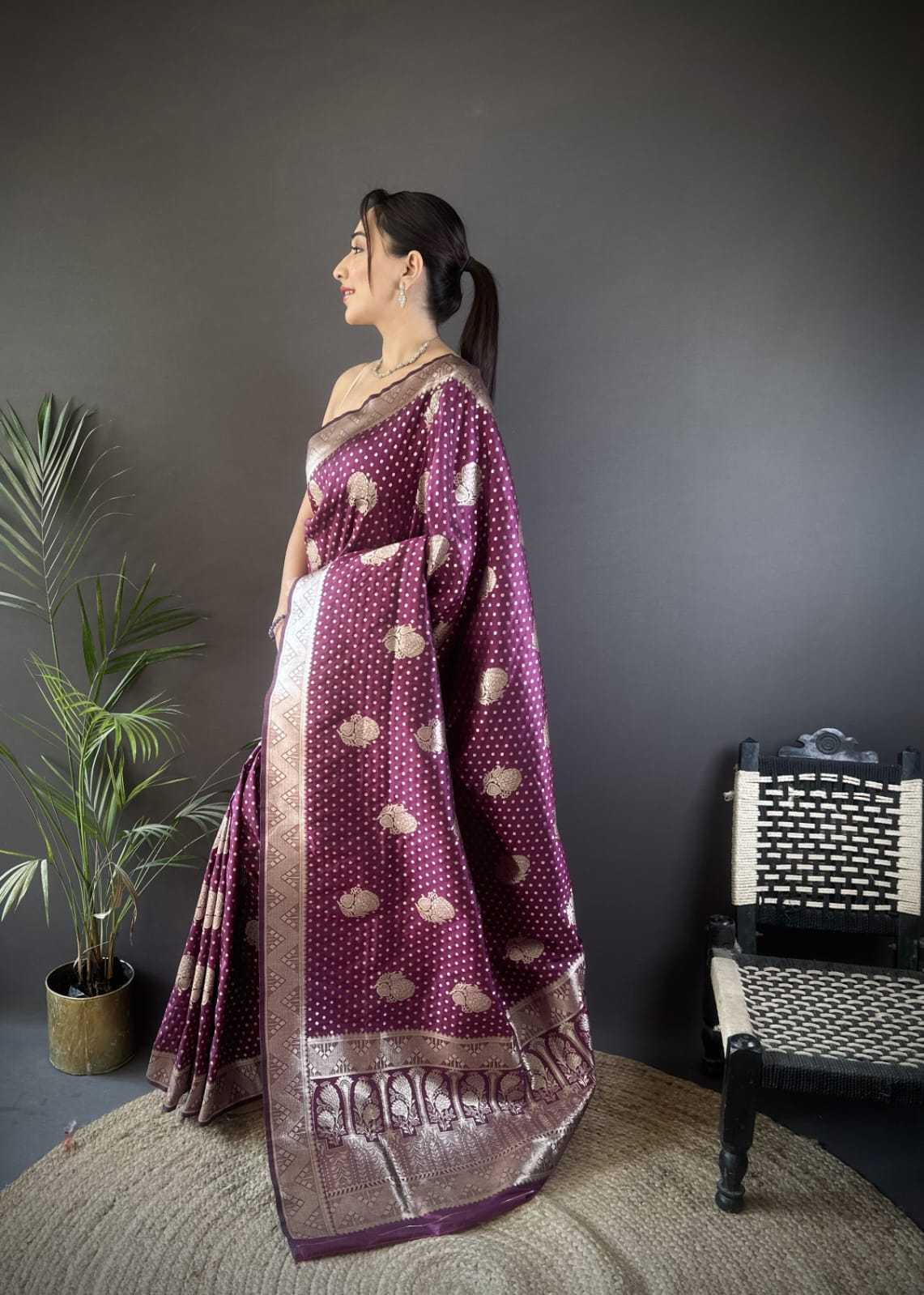 Satin Designer Saree in Orange