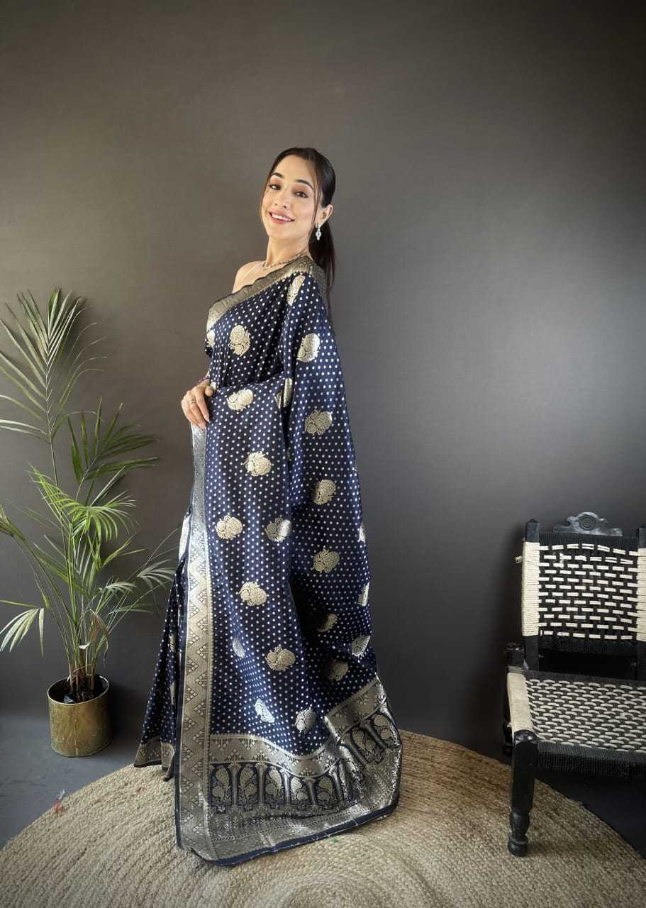 Satin Designer Saree in Orange