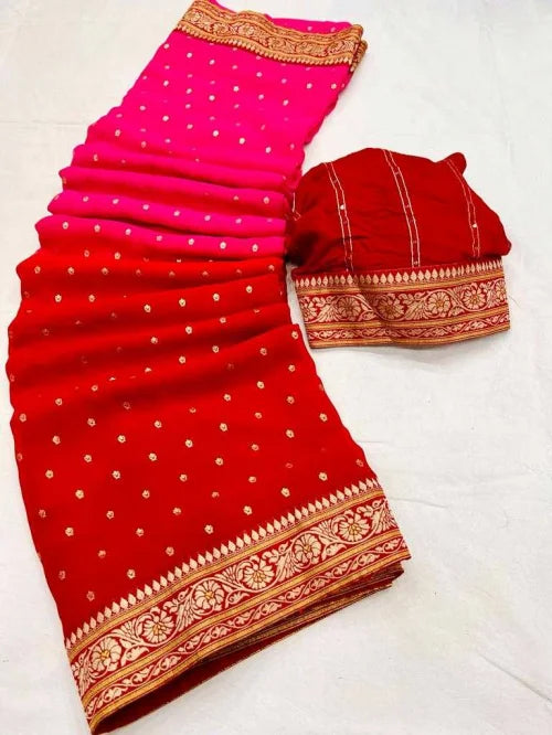 Ginger Georgette Saree