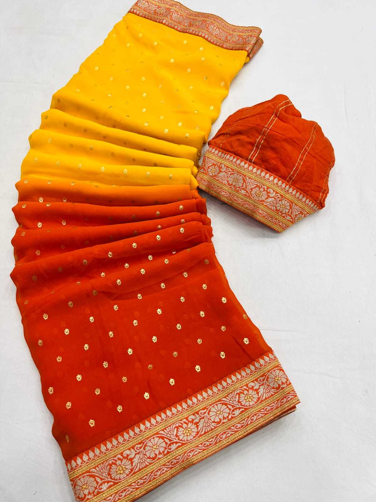 Ginger Georgette Printed Saree
