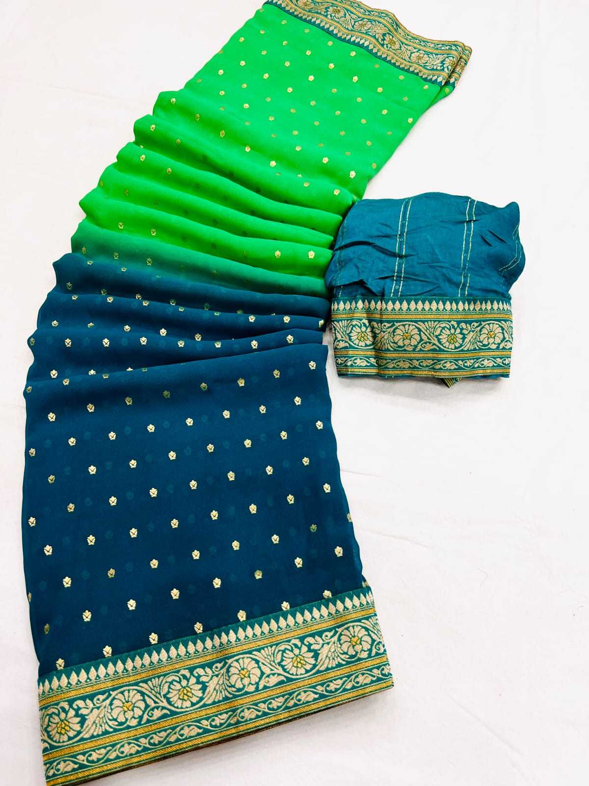 Ginger Georgette Printed Saree