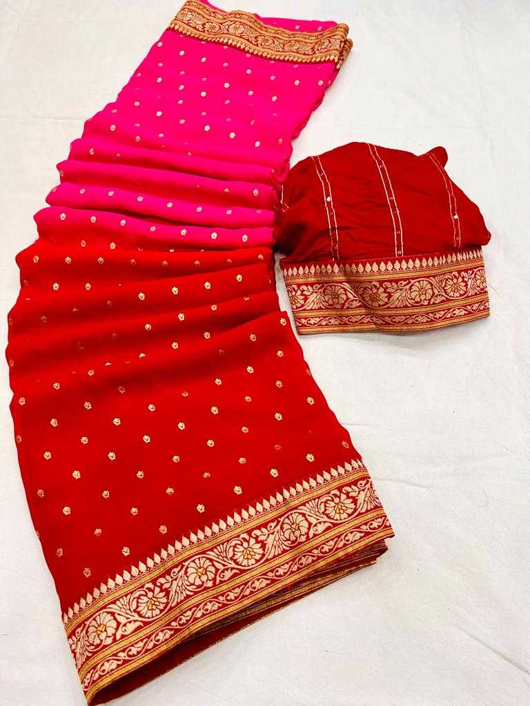 Ginger Georgette Printed Saree