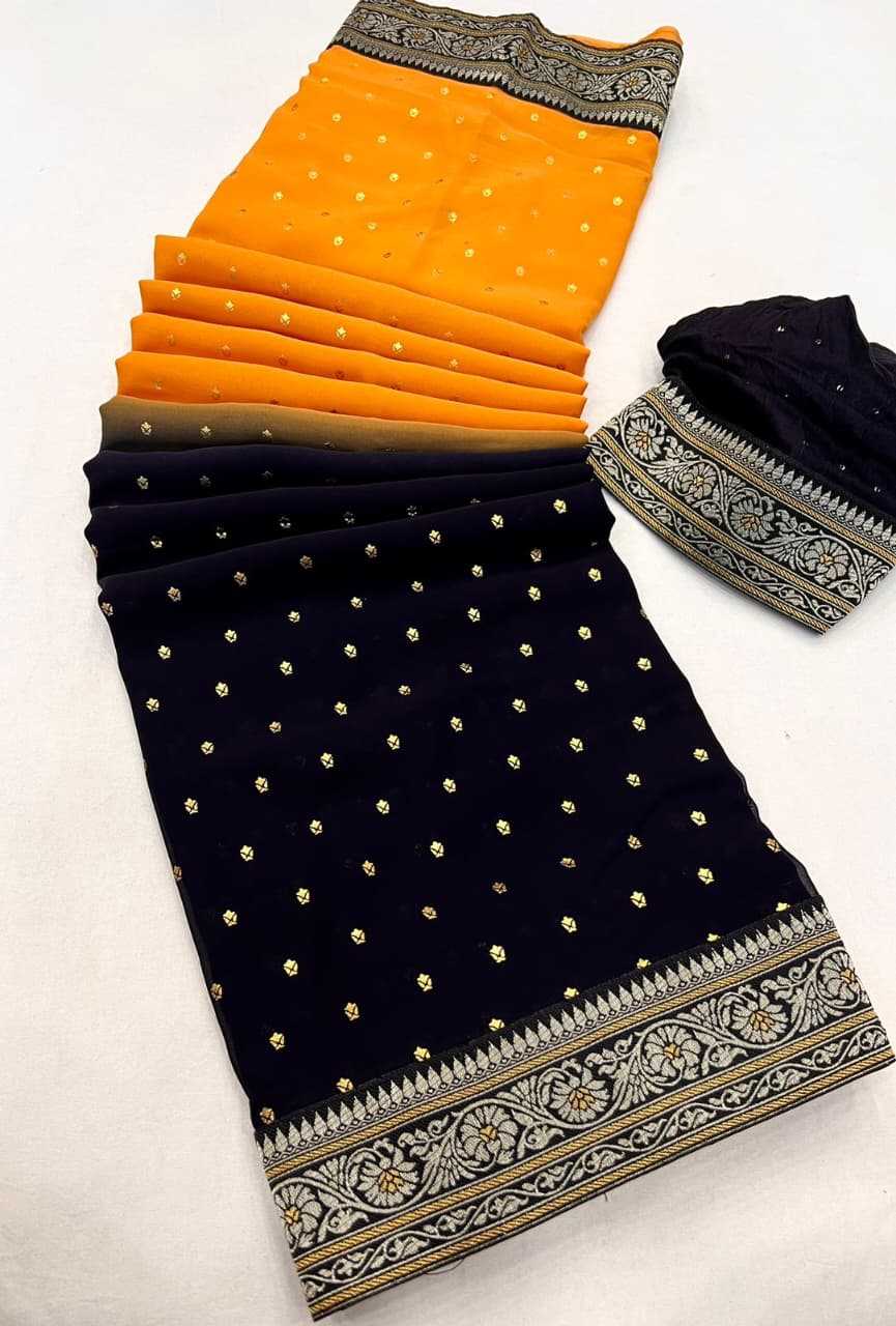 Ginger Georgette Printed Saree