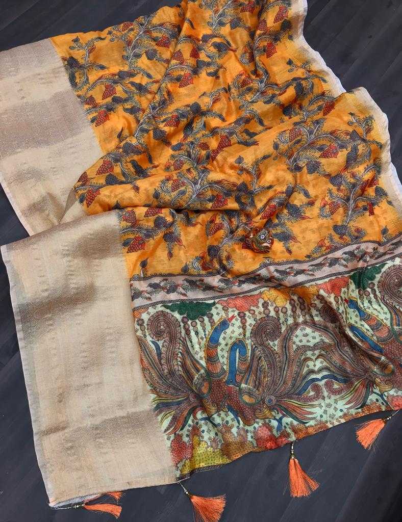 Kalamkari Lichi Silk Soft Saree