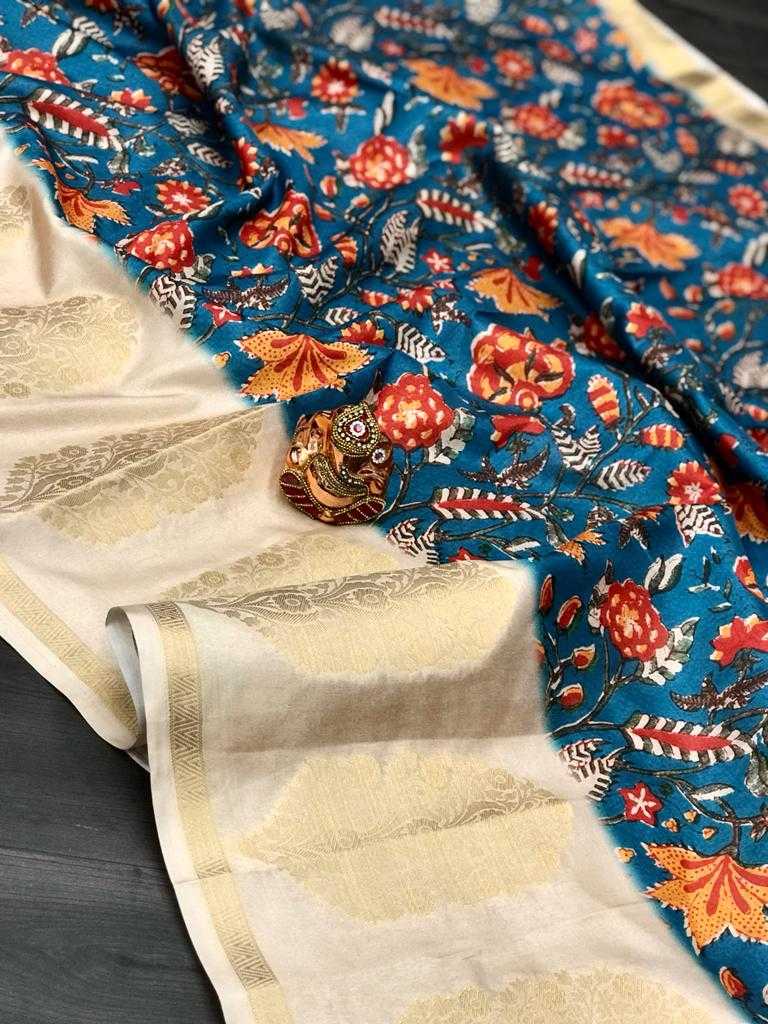 Kalamkari Lichi Silk Soft Saree