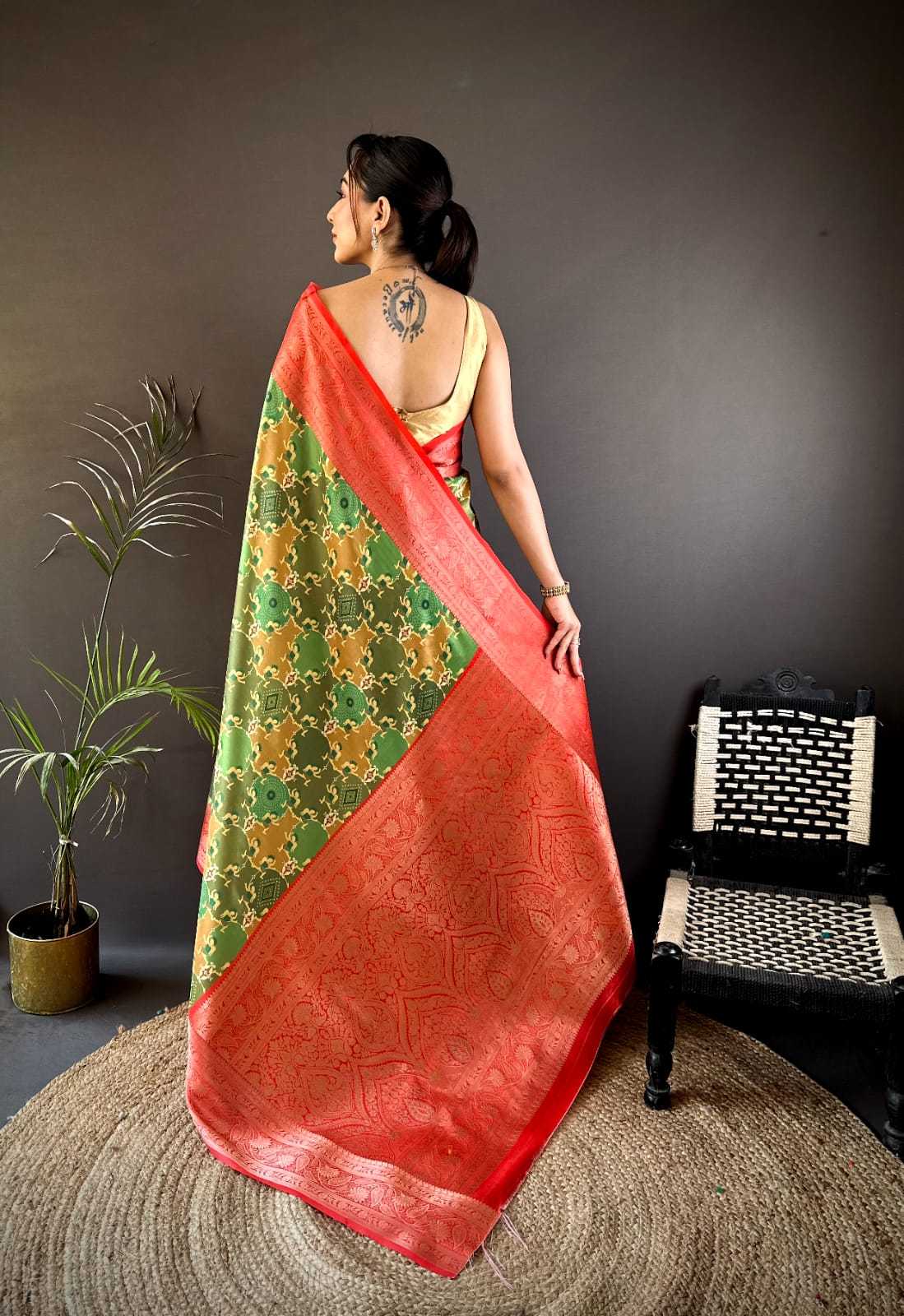 Madhuram Lichi Silk Printed Saree