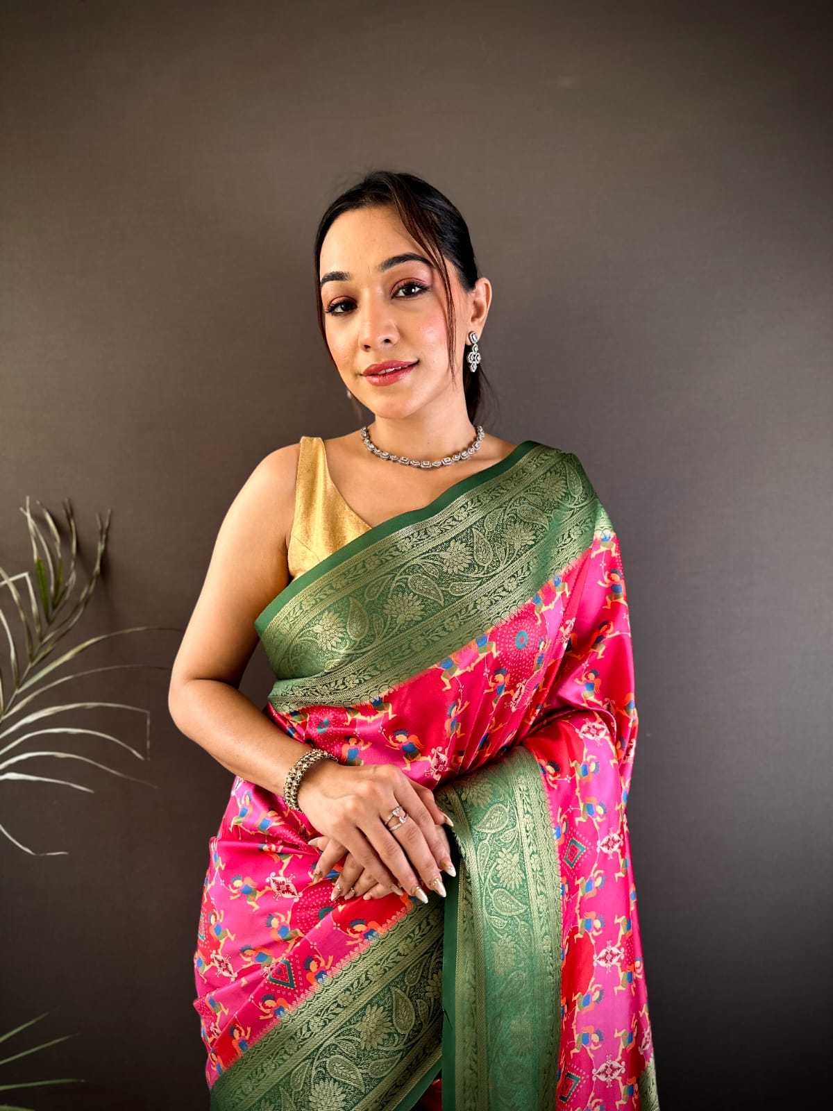 Madhuram Lichi Silk Printed Saree
