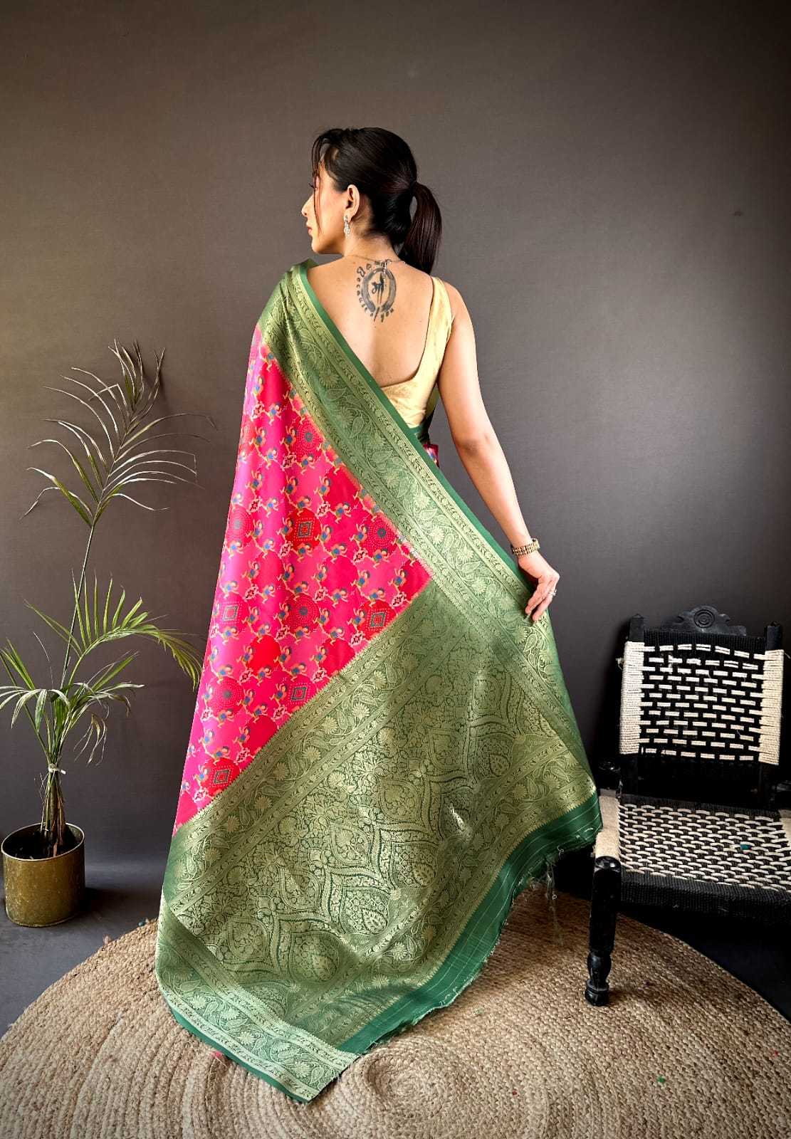 Madhuram Lichi Silk Printed Saree