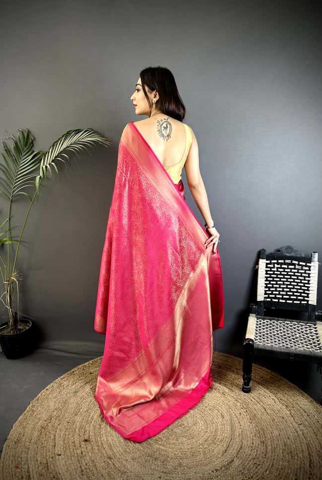 Satin Silk Soft Saree in Sky