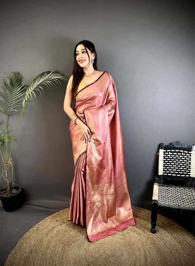Satin Silk Soft Saree in Sky