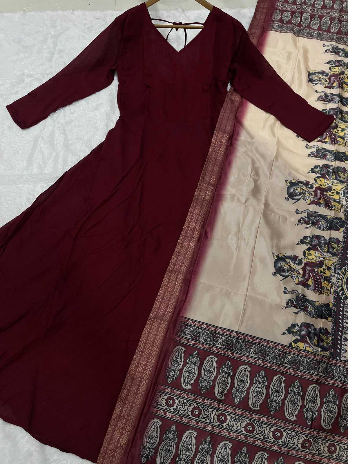 Soft Vichitra Fancy Gown