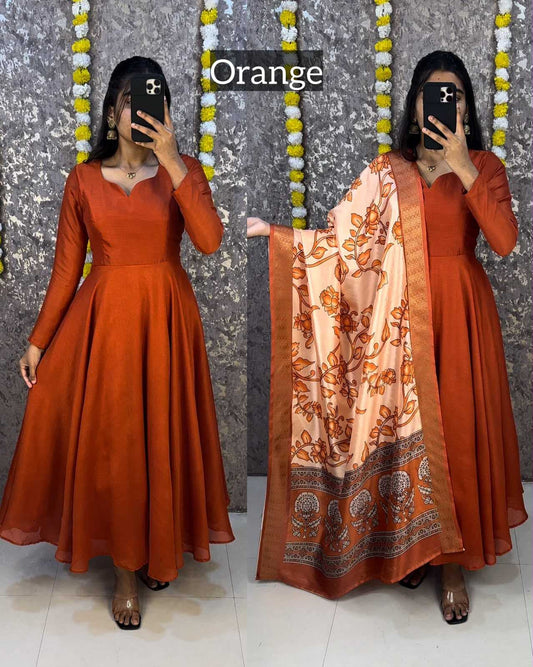 Soft Vichitra Fancy Gown