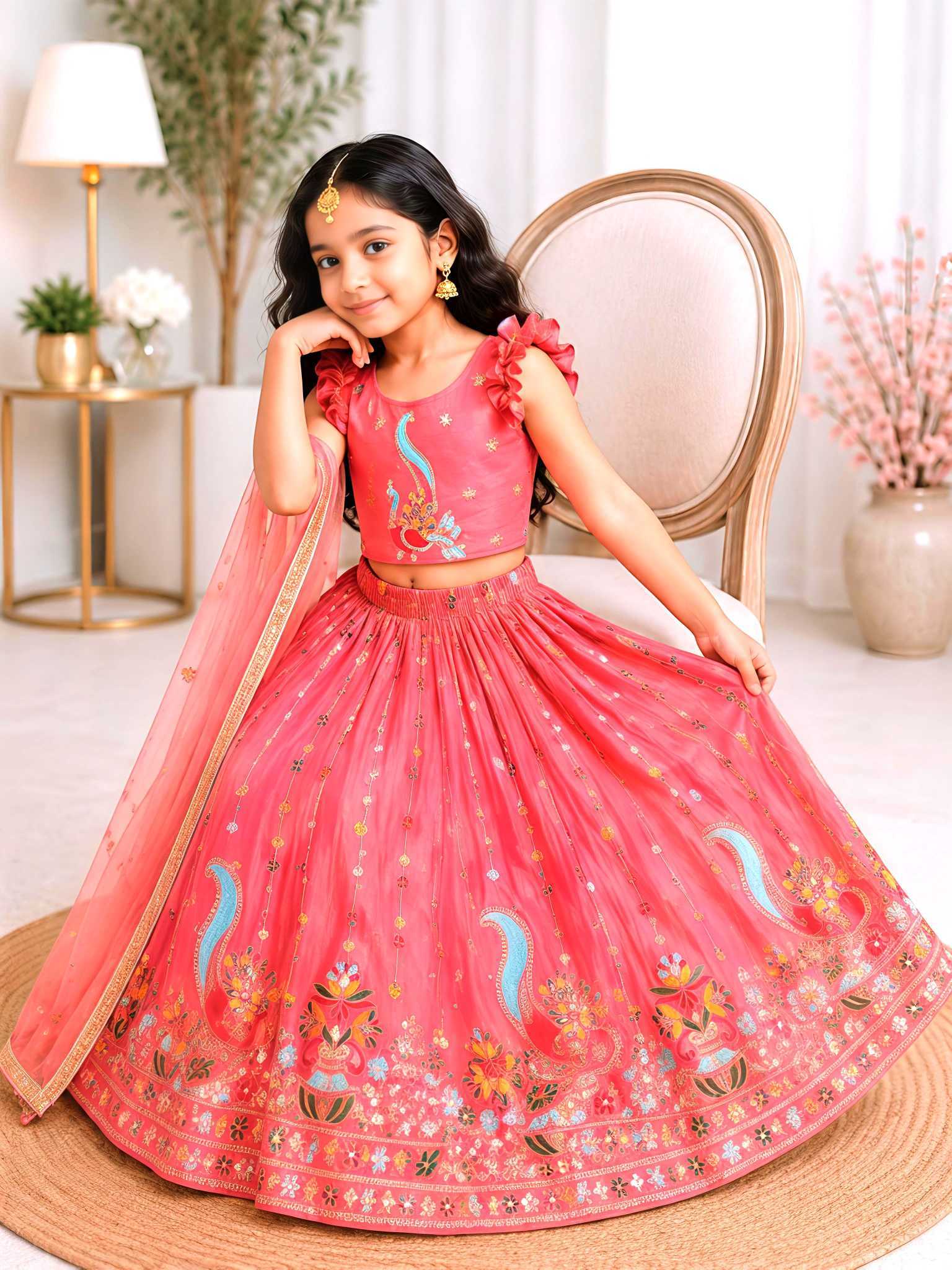 Soft Silk Kids Lehenga