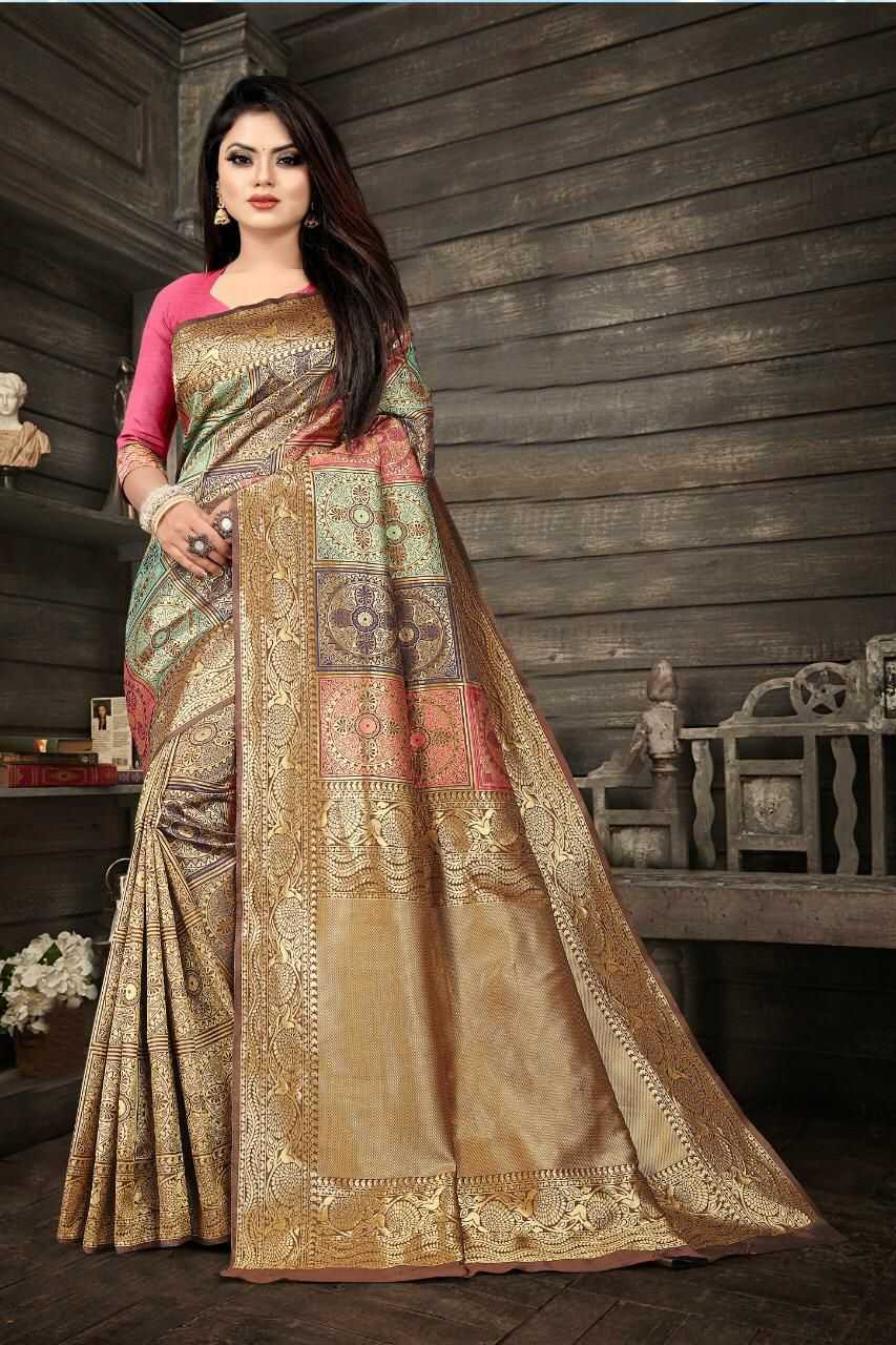 Lichi Silk Banarasi Saree