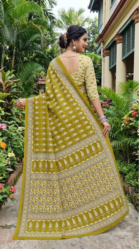 Pure Cotton Printed Saree