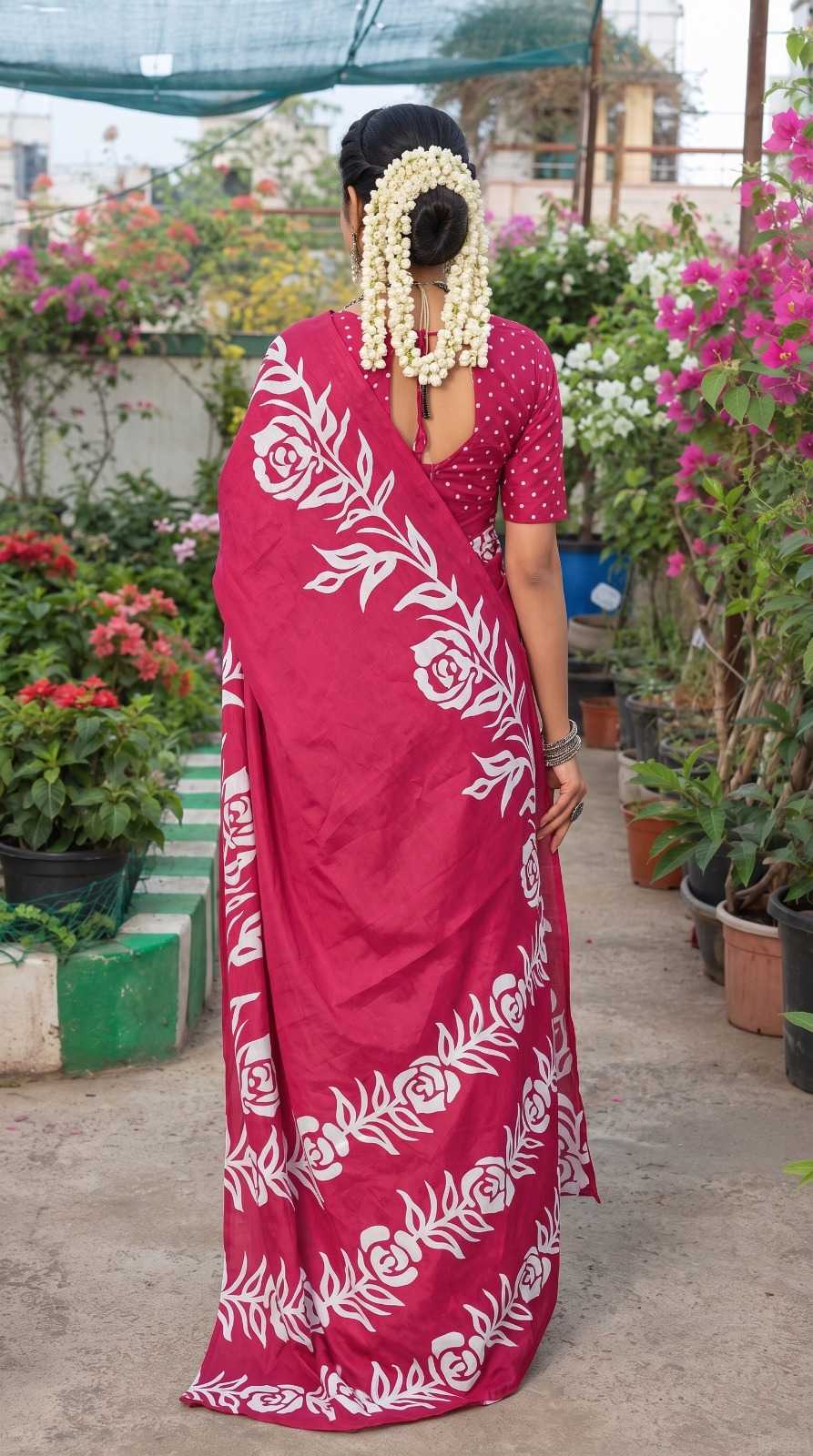 Cotton Block Print Saree