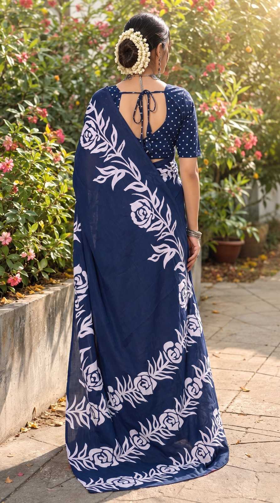 Cotton Block Print Saree