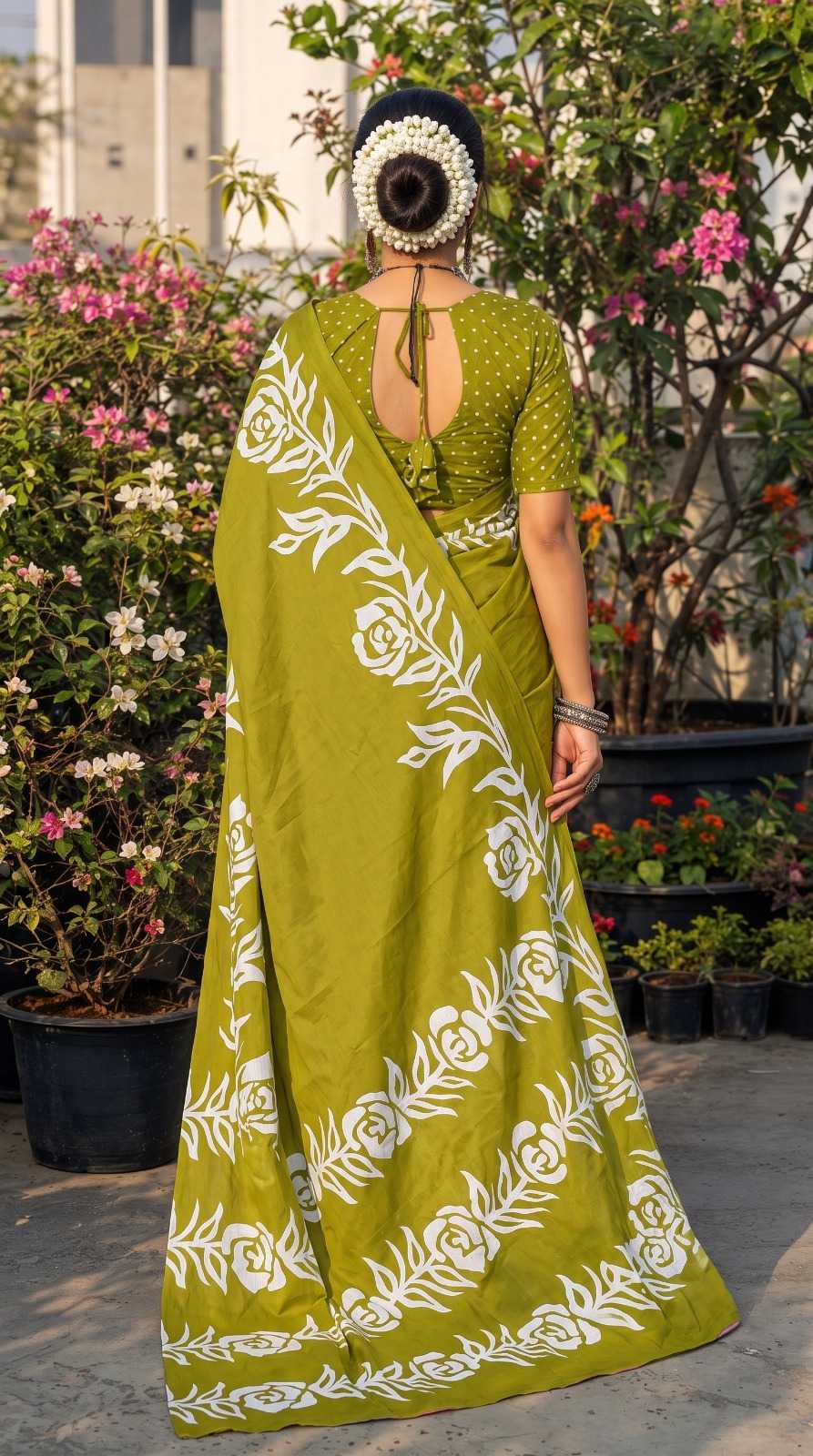 Cotton Block Print Saree