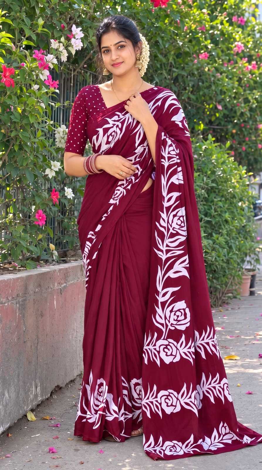 Cotton Block Print Saree