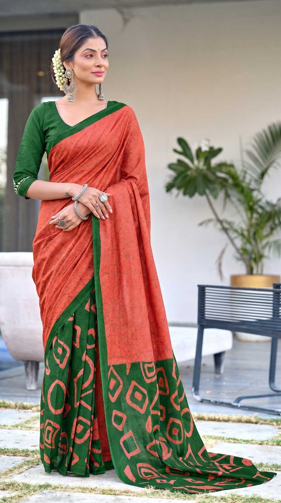 Pure Cotton Printed Saree