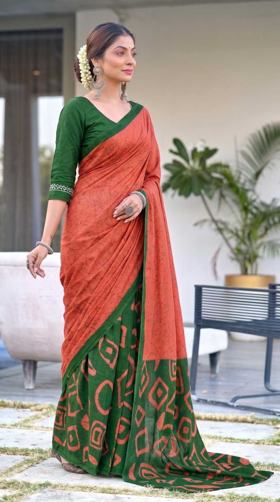 Pure Cotton Printed Saree