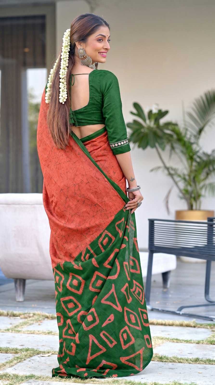 Pure Cotton Printed Saree