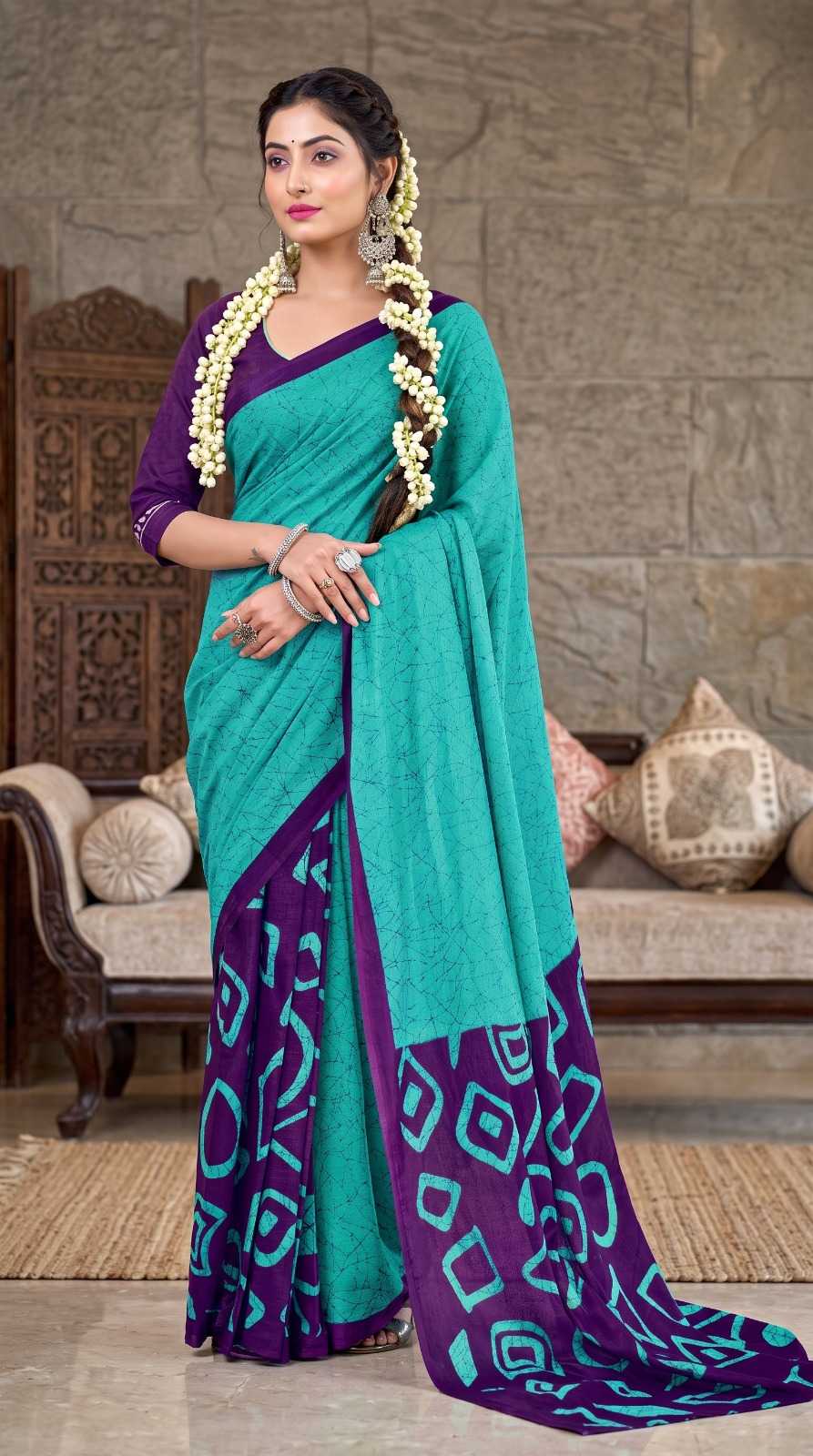 Pure Cotton Printed Saree