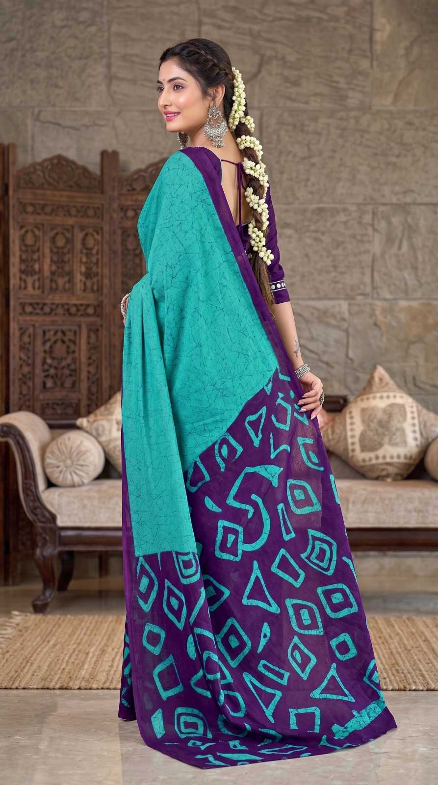 Pure Cotton Printed Saree