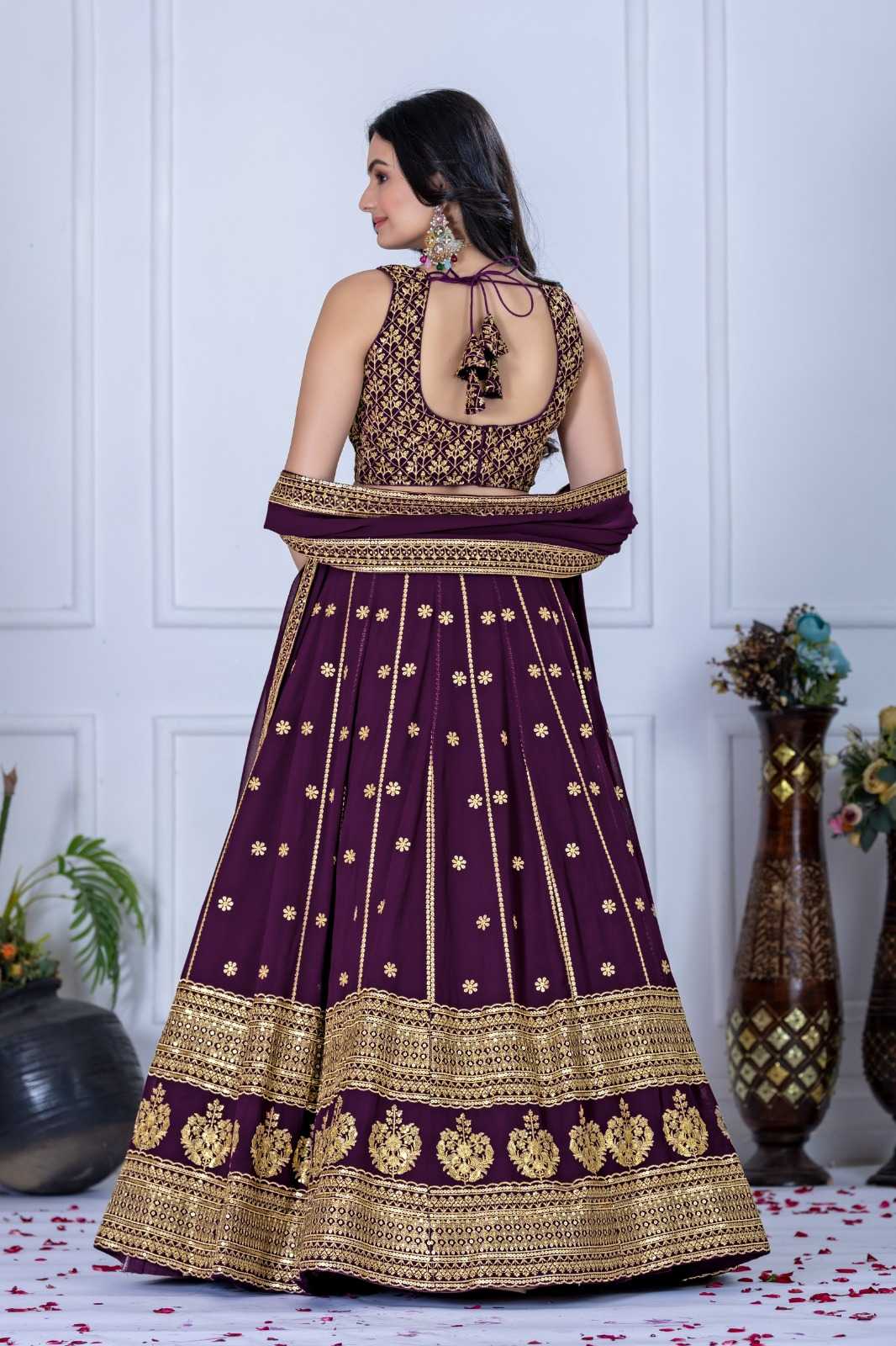 Faux Georgette Embroidered Lehenga