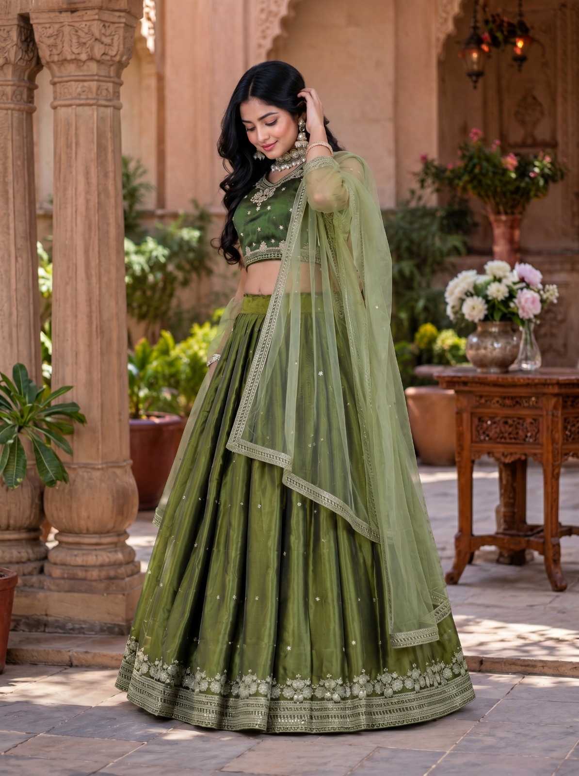 Jimmy Choo Embroidered Lehenga