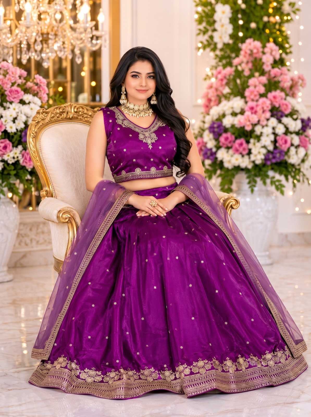 Jimmy Choo Embroidered Lehenga