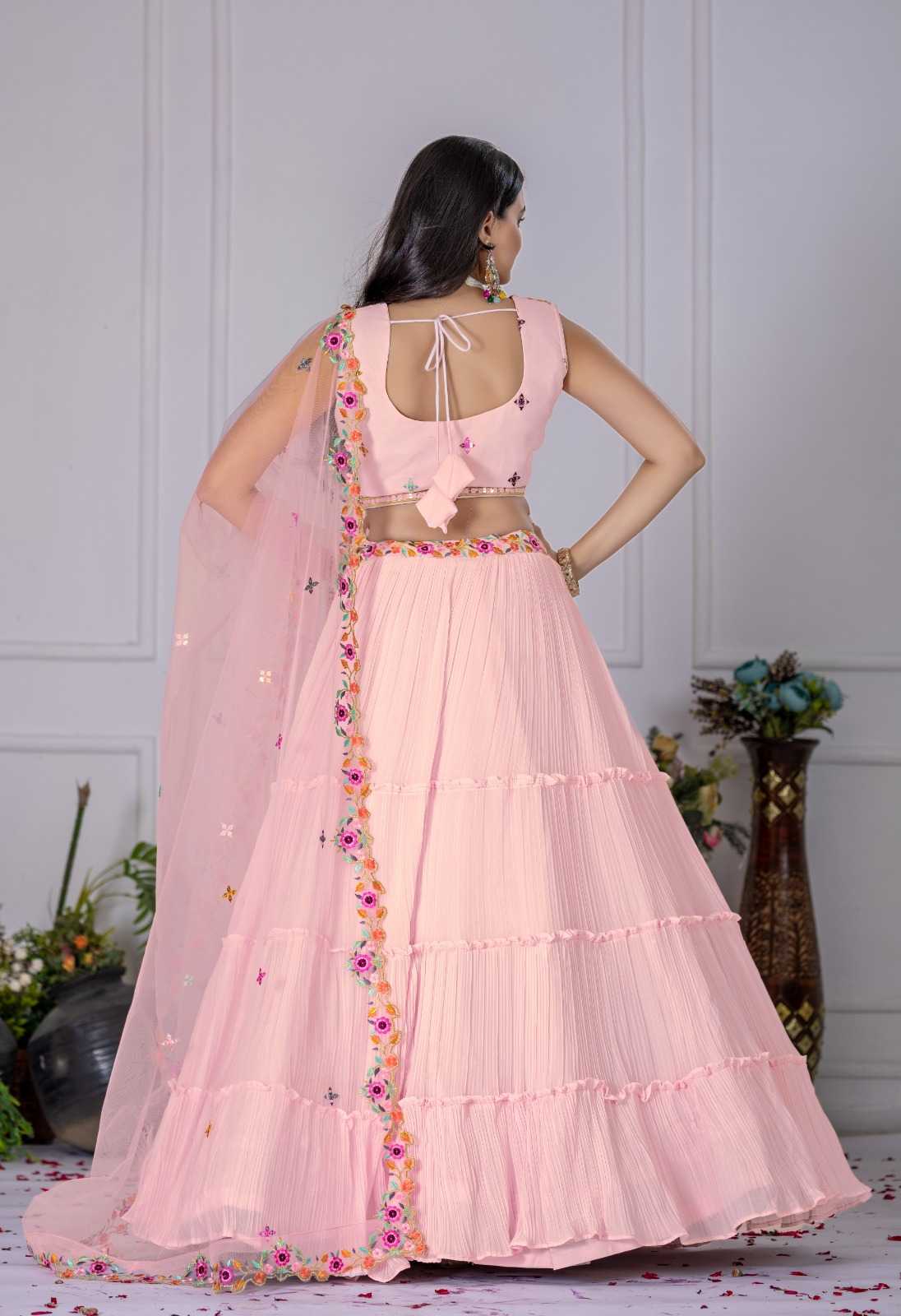 Faux Georgette Designer Lehenga in Pink