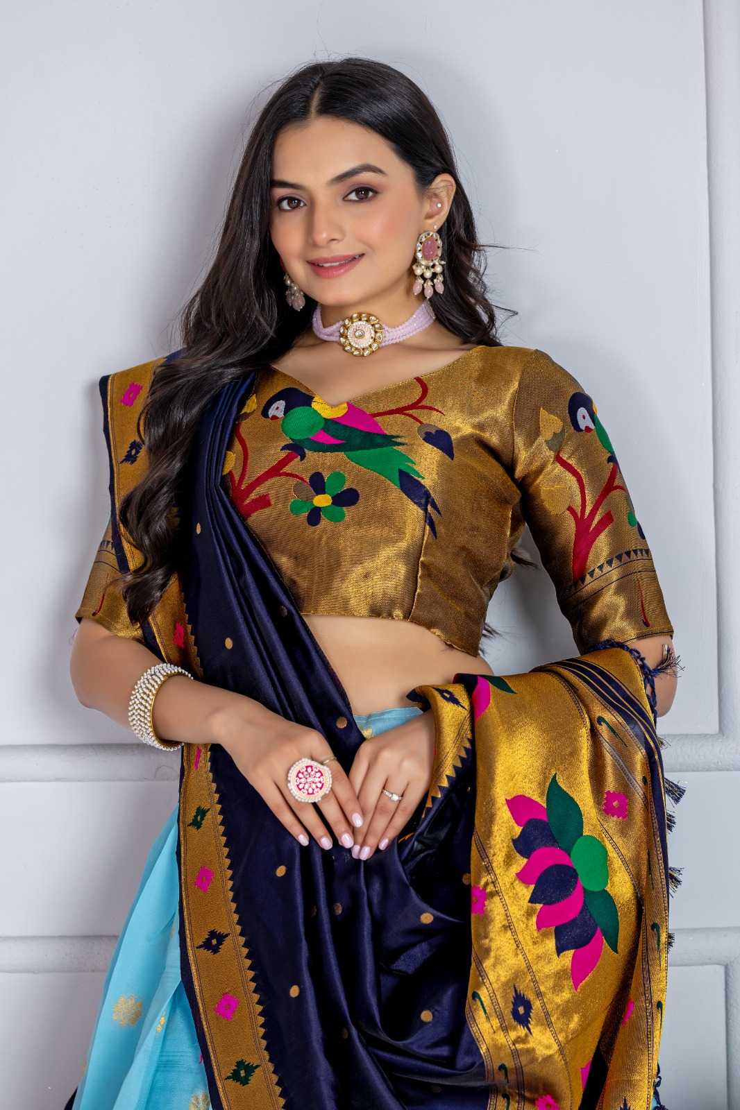 Lichi Silk Designer Lehenga in Green