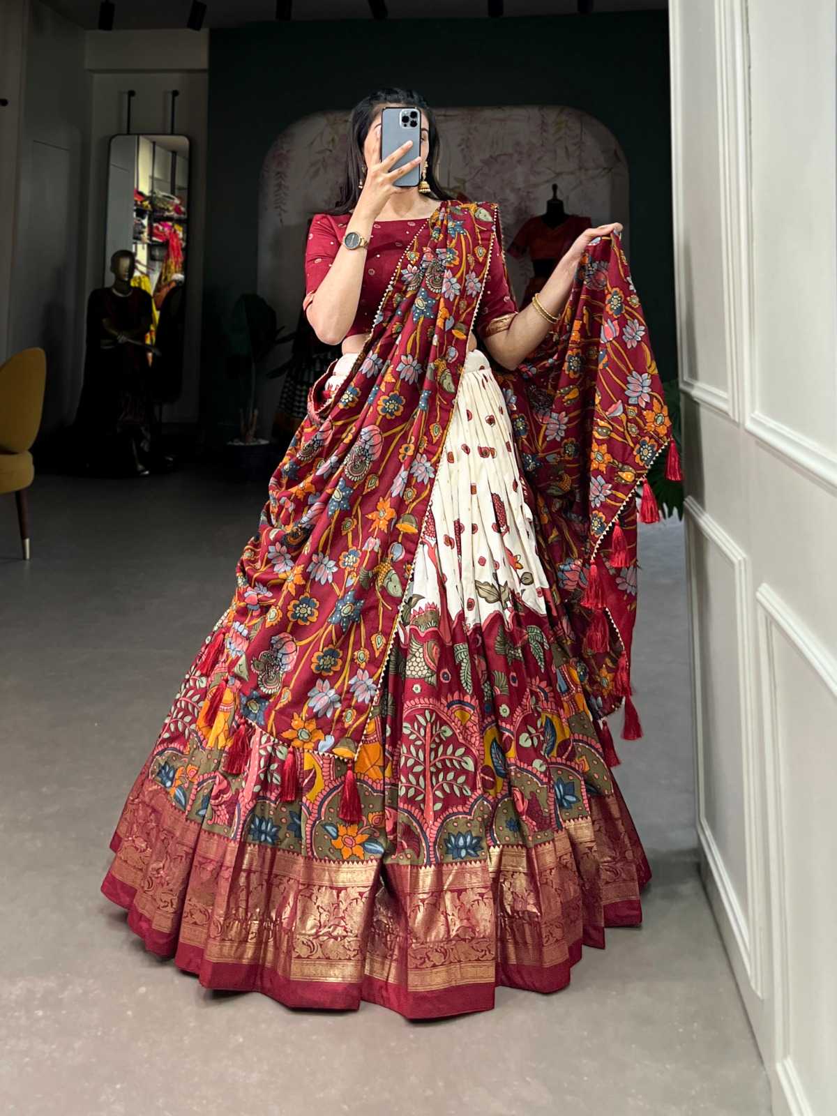 Tussar Silk Designer Lehenga