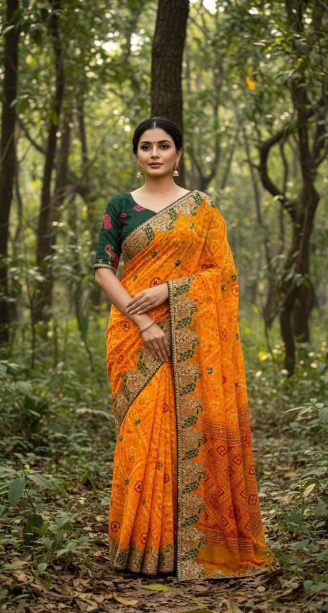 Embroidered Saree