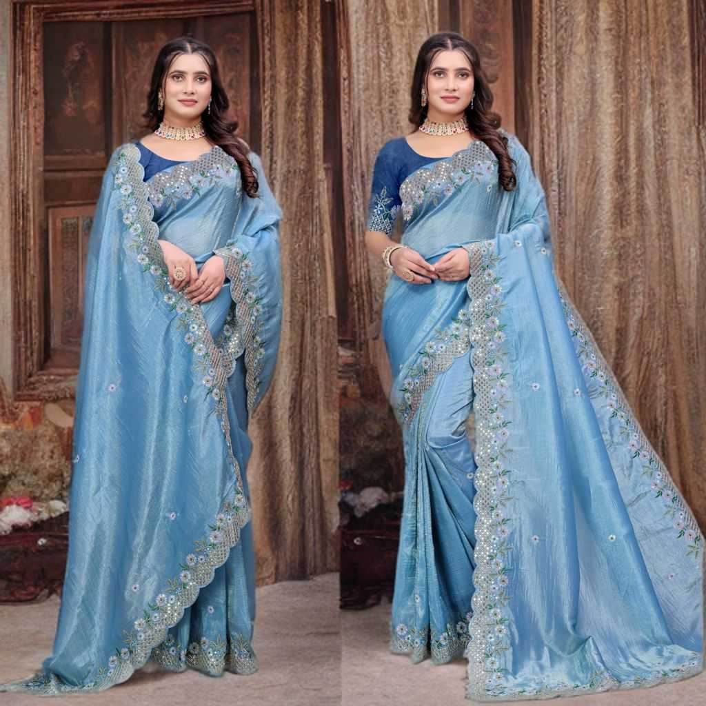 Soft Gold Crush Designer Saree