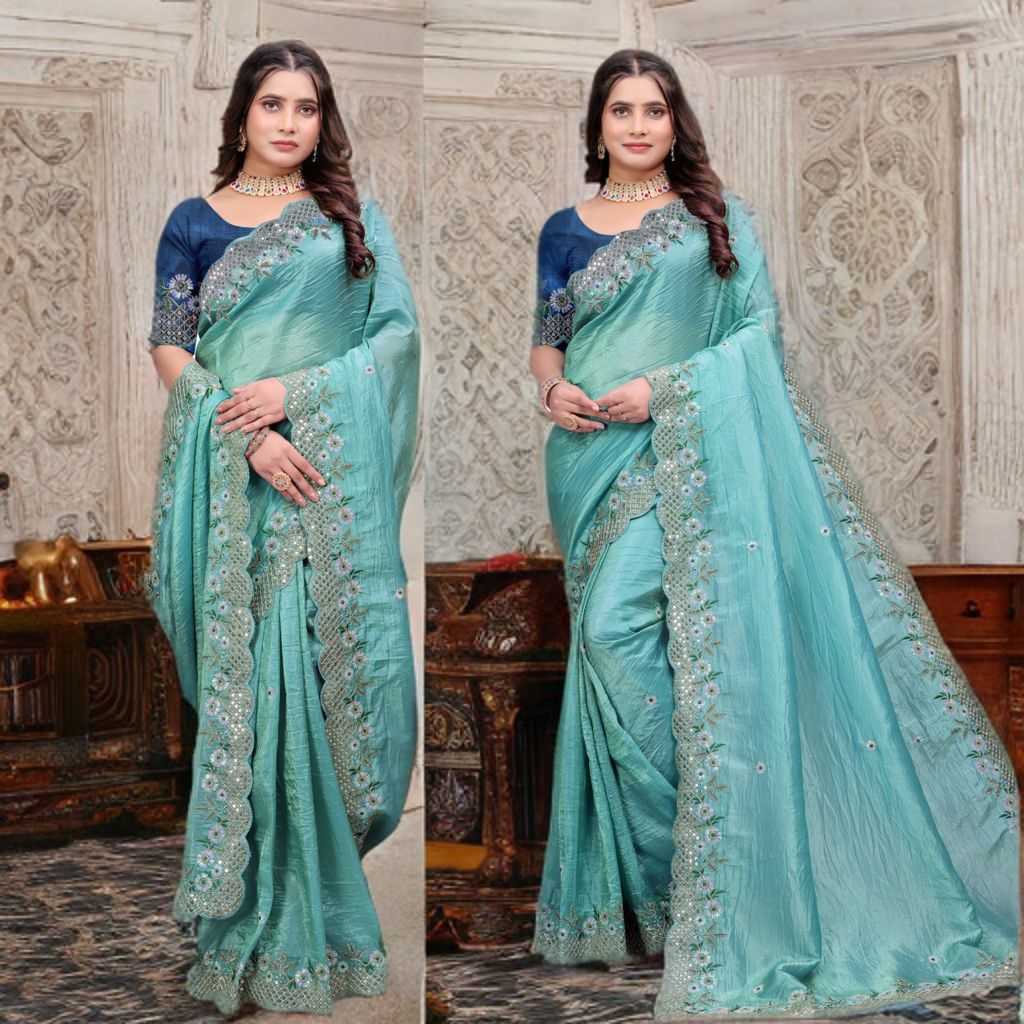 Soft Gold Crush Designer Saree