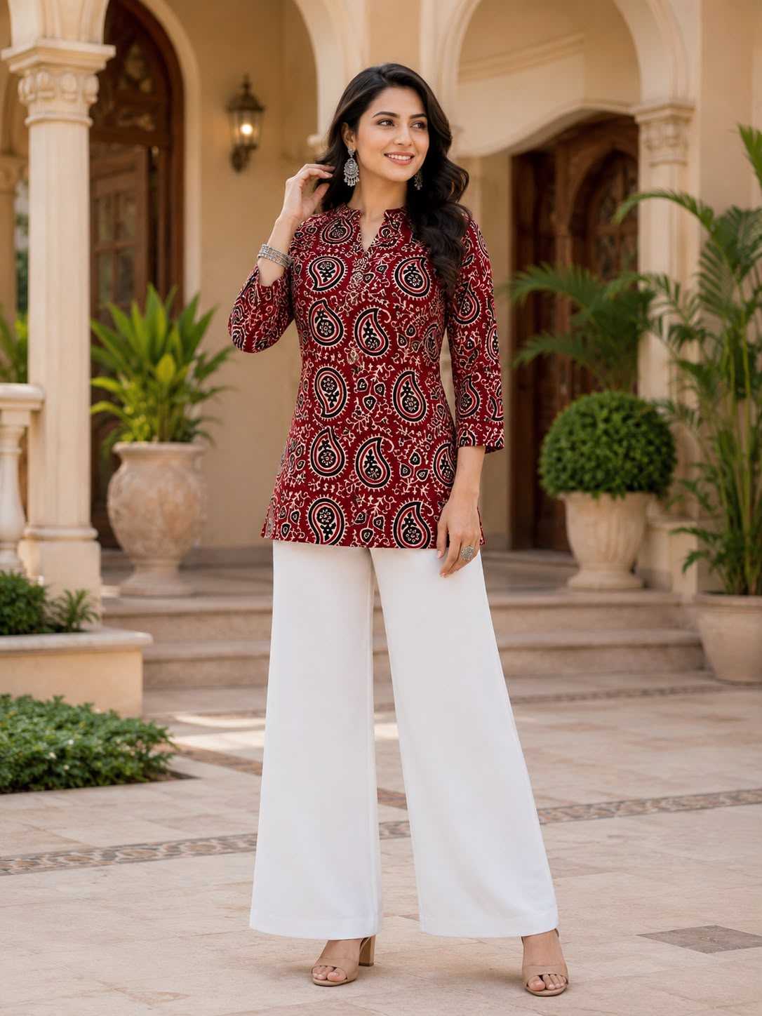 Maroon Mango Rayon Co-ord Set