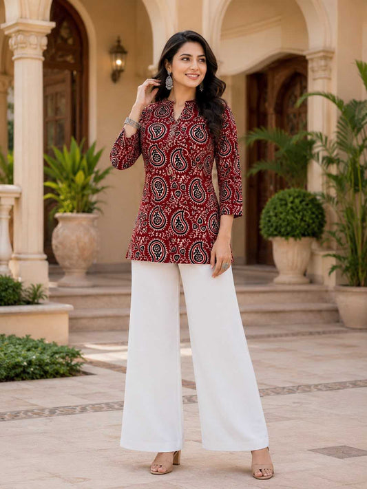 Maroon Mango Rayon Co-ord Set