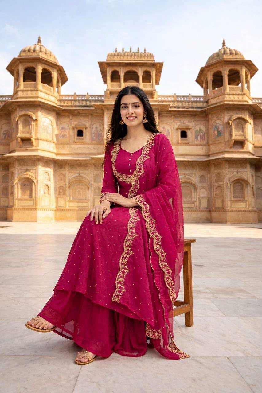 Soft Vichitra Anarkali Kurti