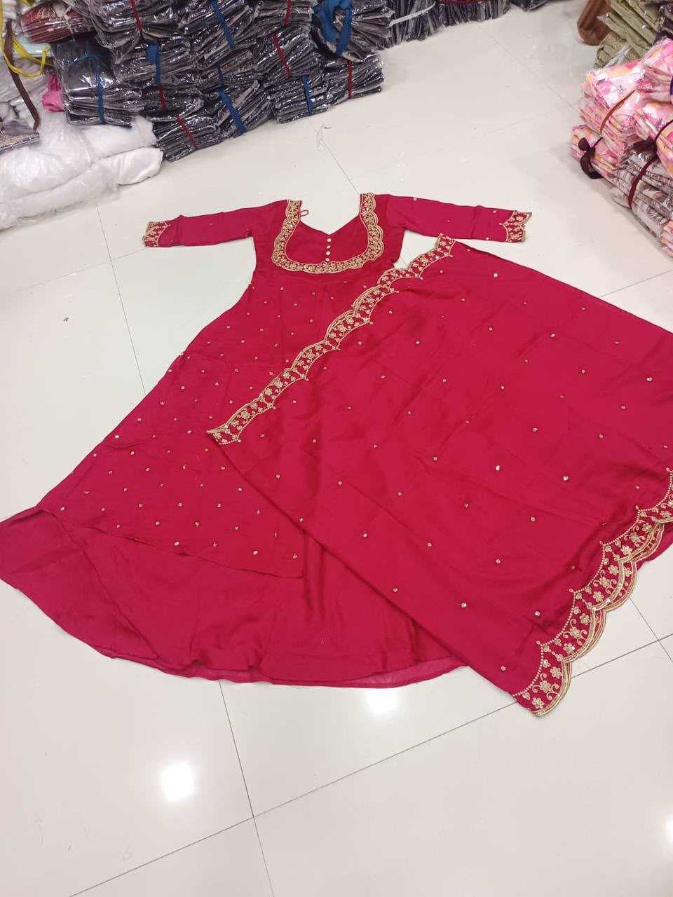 Soft Vichitra Anarkali Kurti