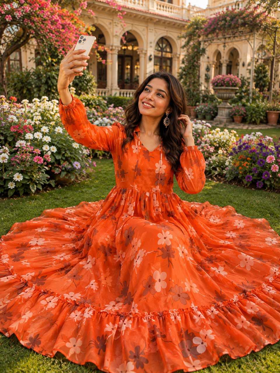 Saakshi Faux Georgette Printed Gown