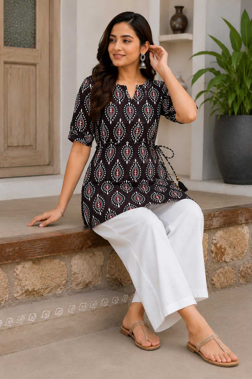 Sarika-browm Rayon Co-ord Set