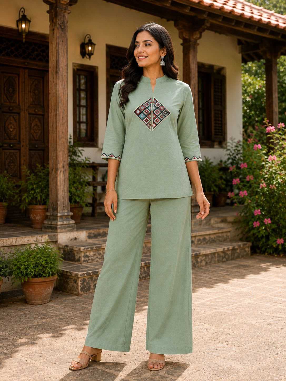 Siqndar-variyali Cotton Co-ord Set