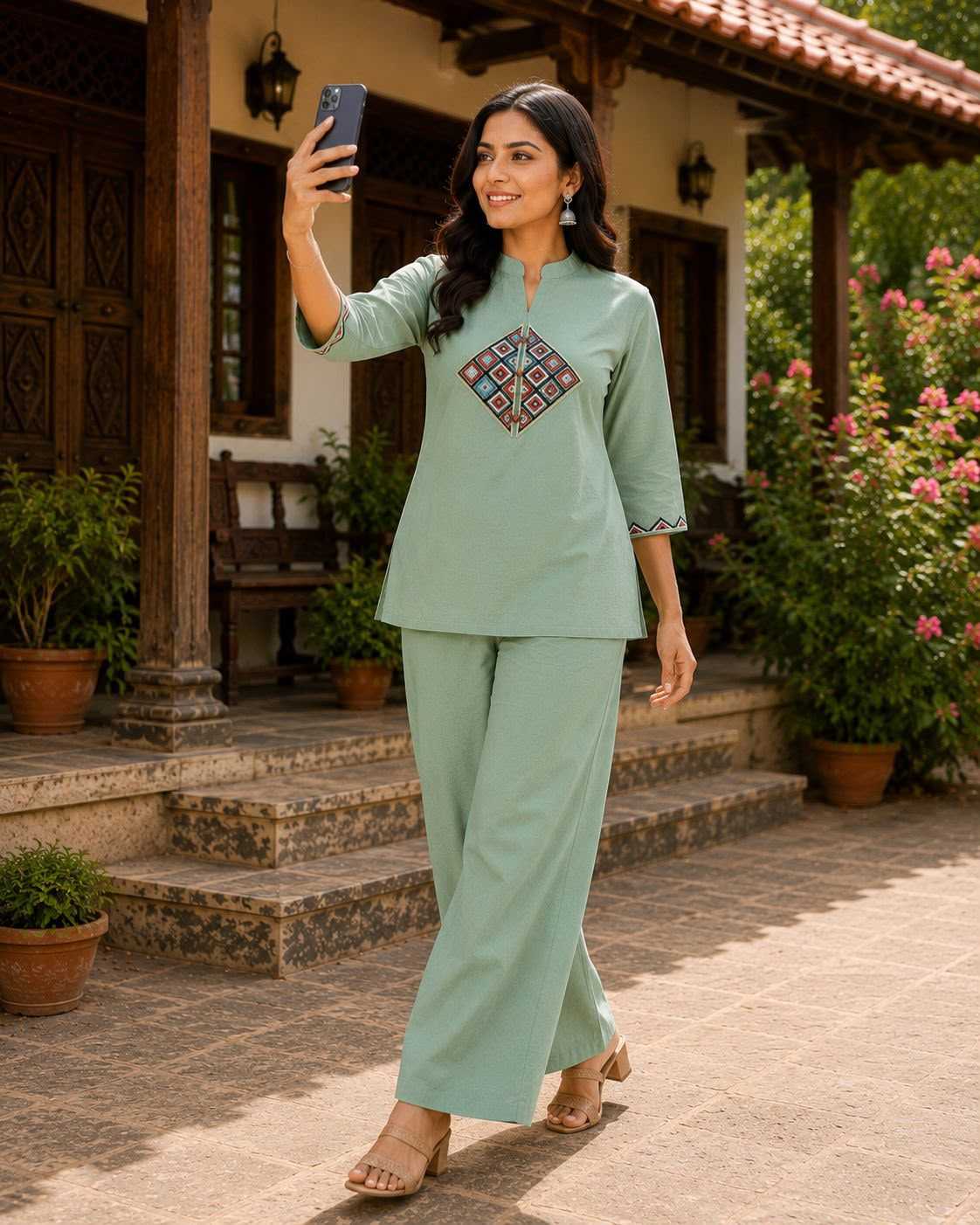 Siqndar-variyali Cotton Co-ord Set